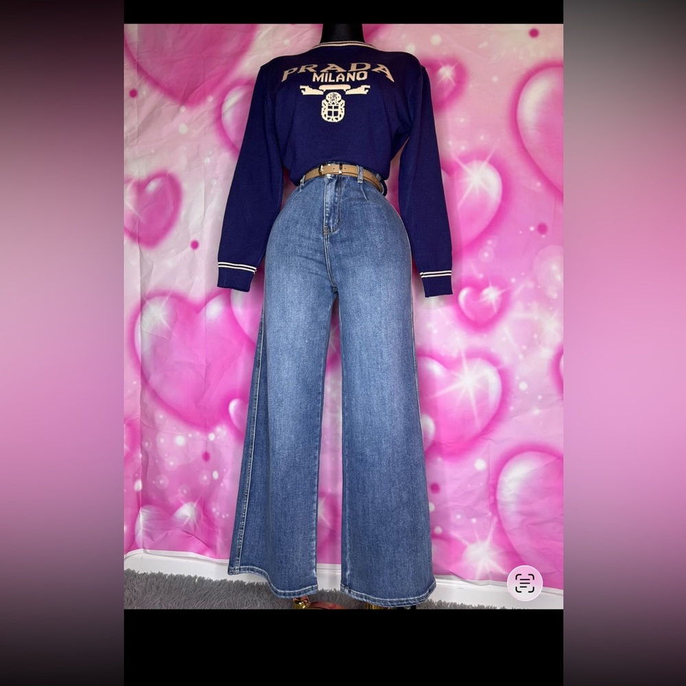 Women's Denim Wide-Leg Jeans-Used once